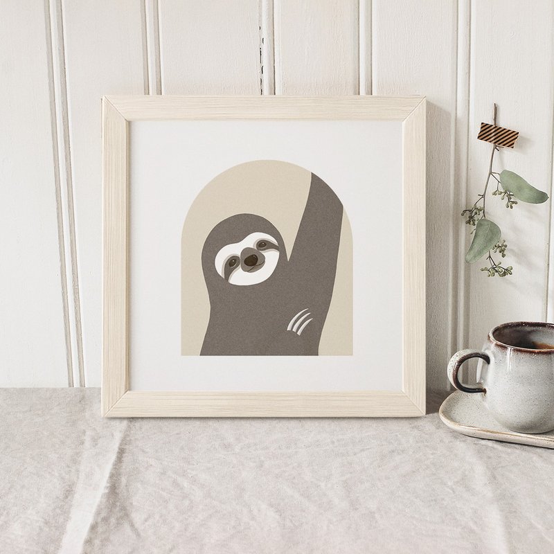 树懒极简艺术海报【就算不是今天也没关系】附画框 疗愈与共鸣的礼物 - 海报/装饰画/版画 - 纸 