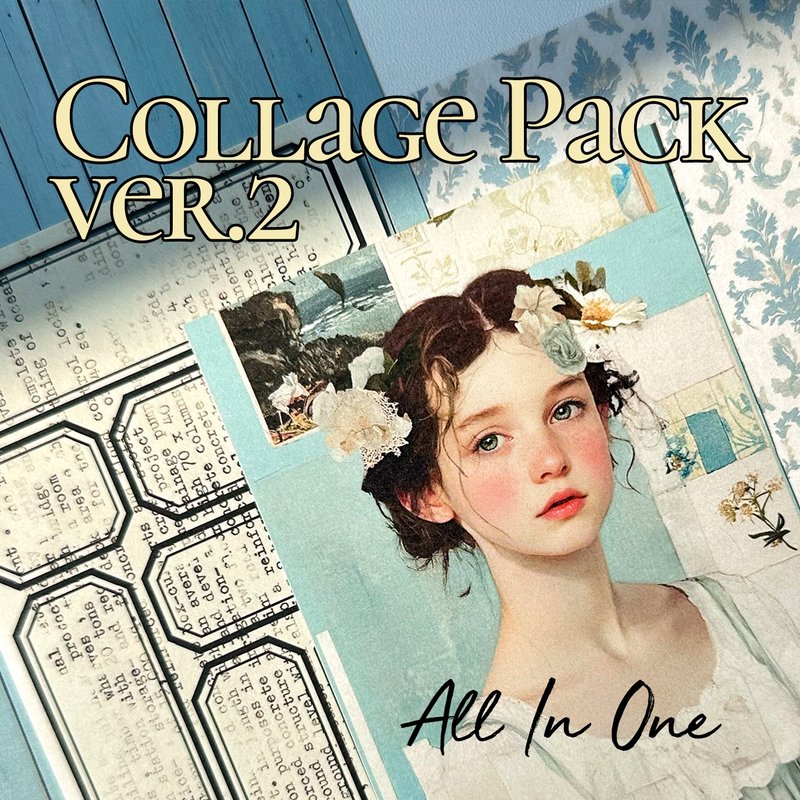 Collage Pack Season2 一体成型包装贴纸+纸张MIX (anns note) 复古 - 贴纸 - 纸 多色