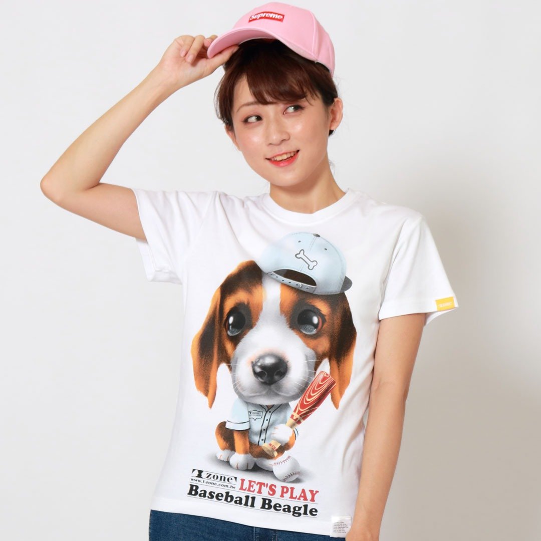 Baseball Beagle / 棒球米格鲁 - 女装 T 恤 - 棉 