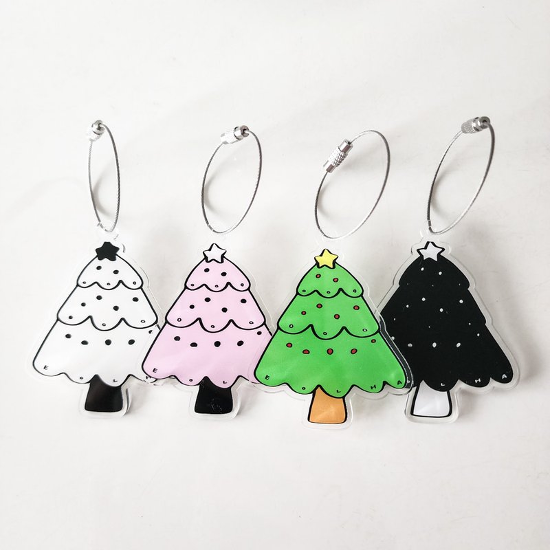 圣诞树亚克力钥匙圈 - 钥匙链/钥匙包 - 塑料 多色