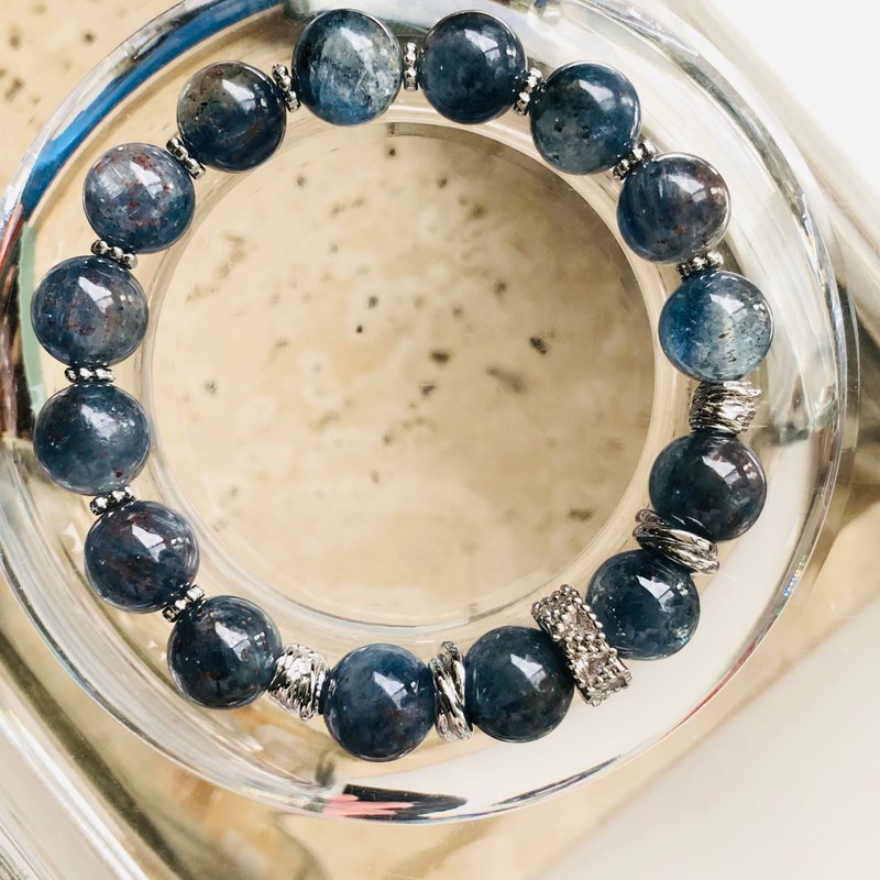 ITS-B662【设计款・一图一物・共生矿蓝晶石】天然石水晶手链手环 - 手链/手环 - 半宝石 蓝色