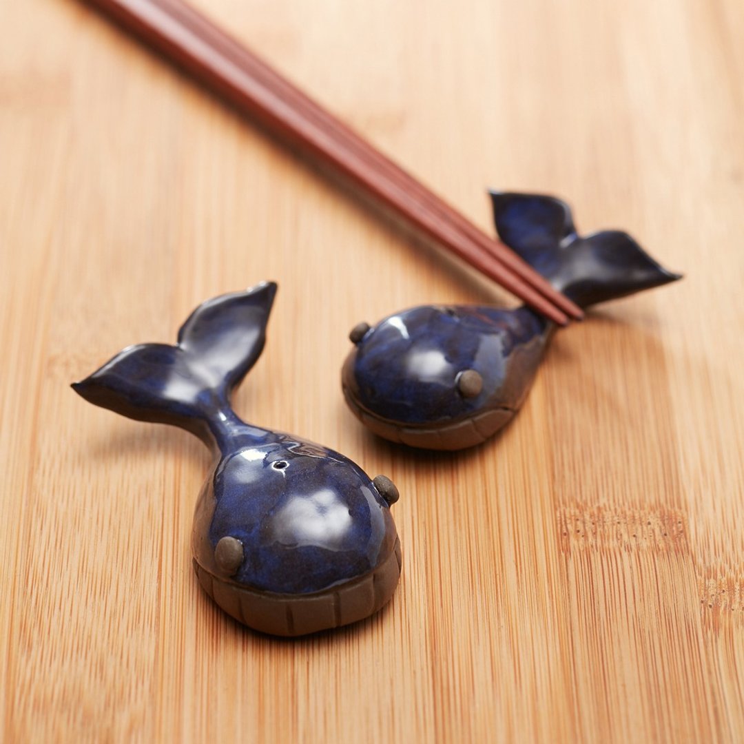 手工陶作 -52 赫兹鲸鱼 黑陶筷架 - 花瓶/陶器 - 其他材质 蓝色