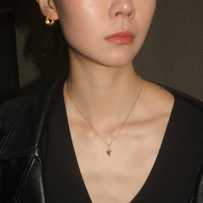 Conch 海螺吊坠项链・海螺项链・欧美项链・金色项链 - 项链 - 珍珠 金色