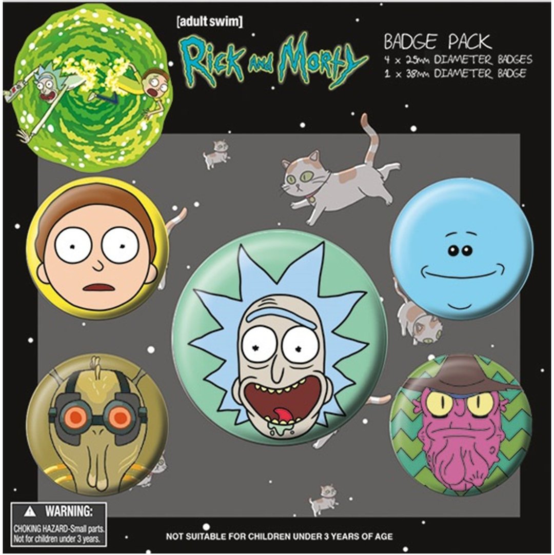 【瑞克和莫蒂】Rick and Morty (Heads)  - 进口徽章组 - 胸针 - 其他材质 多色