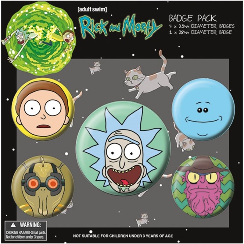 【瑞克和莫蒂】Rick and Morty (Heads)  - 进口徽章组 - 胸针 - 其他材质 多色