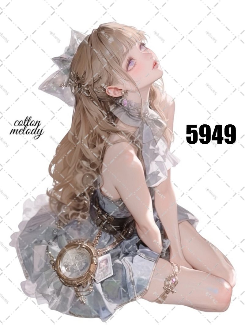 original sticker no.5949 人物贴纸 原创贴纸 人物贴纸 女孩贴纸 原创人物贴纸 - 贴纸 - 纸 