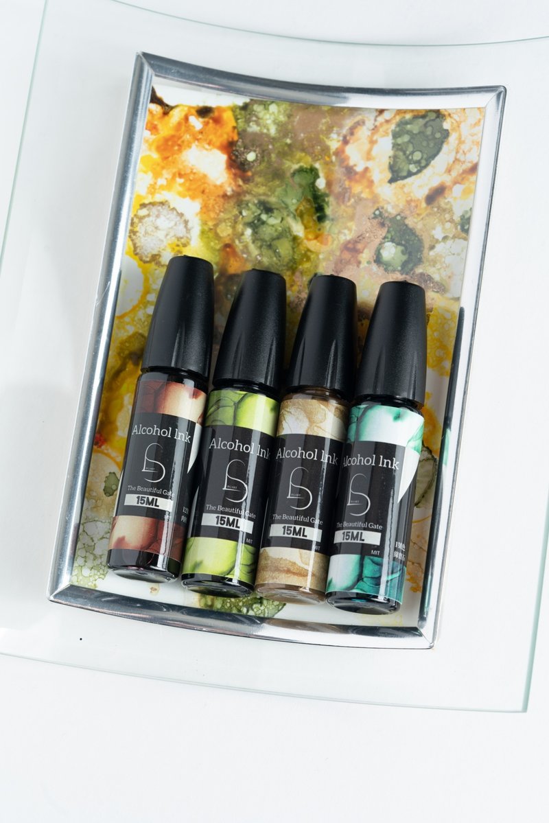 酒精墨-拾叶与秋配色组 - 插画/绘画/写字 - 颜料 橘色