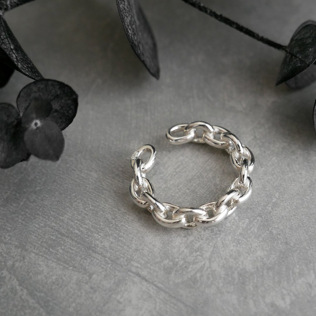 Swag Ear Cuff Link / silver C136 - 耳环/耳夹 - 纯银 银色