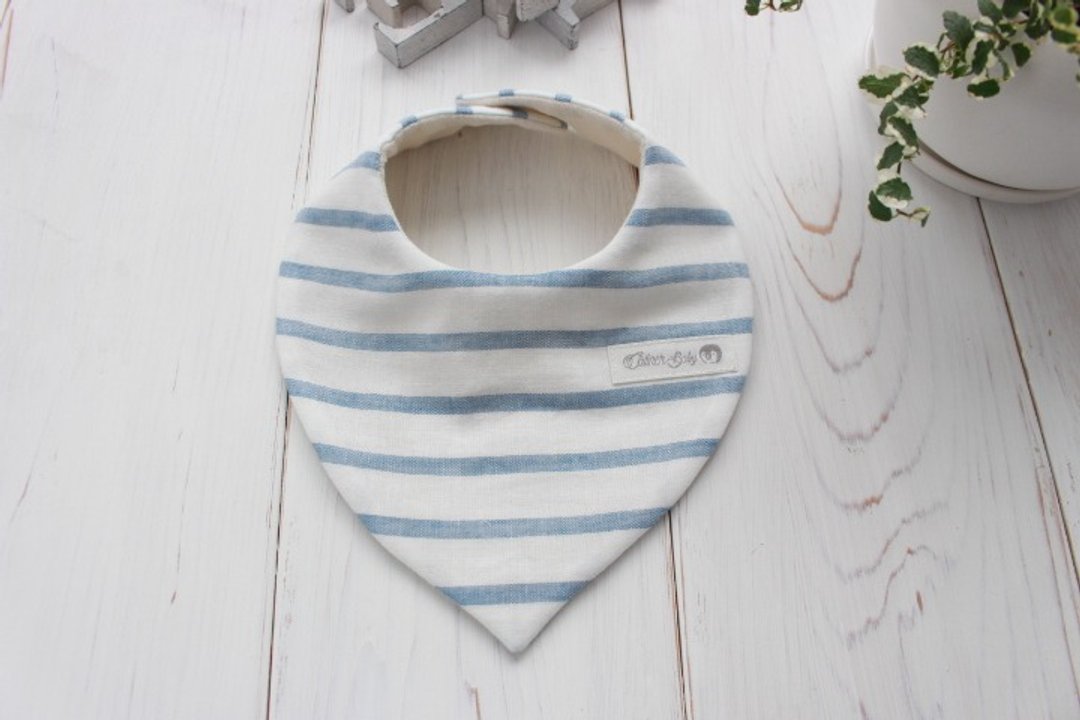 Border fluffy gauze bandana stay for boys baby bib gauze cotton for boys - 围嘴/口水巾 - 棉 蓝色