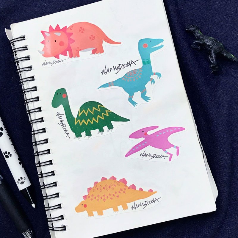 恐龙 / dinosaur - 贴纸 - 贴纸 - 纸 蓝色