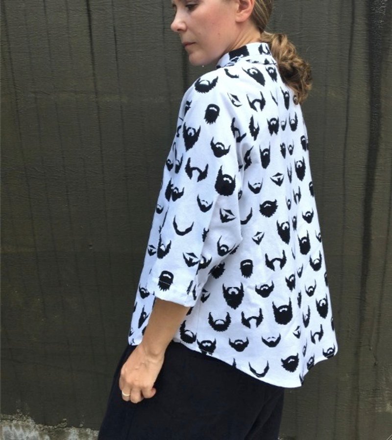 Beards print cool shirt - 女装衬衫 - 纸 