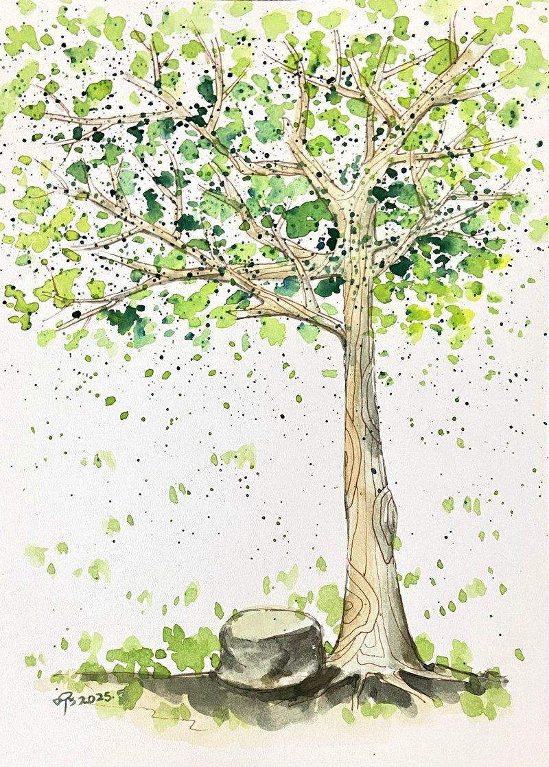 生命之树系列-歇歇脚(19.5X27cm) 水彩画/裸画无框 - 摆饰 - 纸 白色