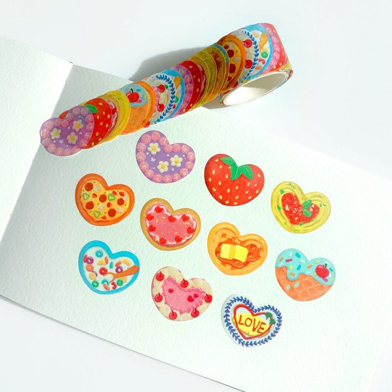 Foodie Washi Tape 爱心款 - 纸胶带 - 防水材质 
