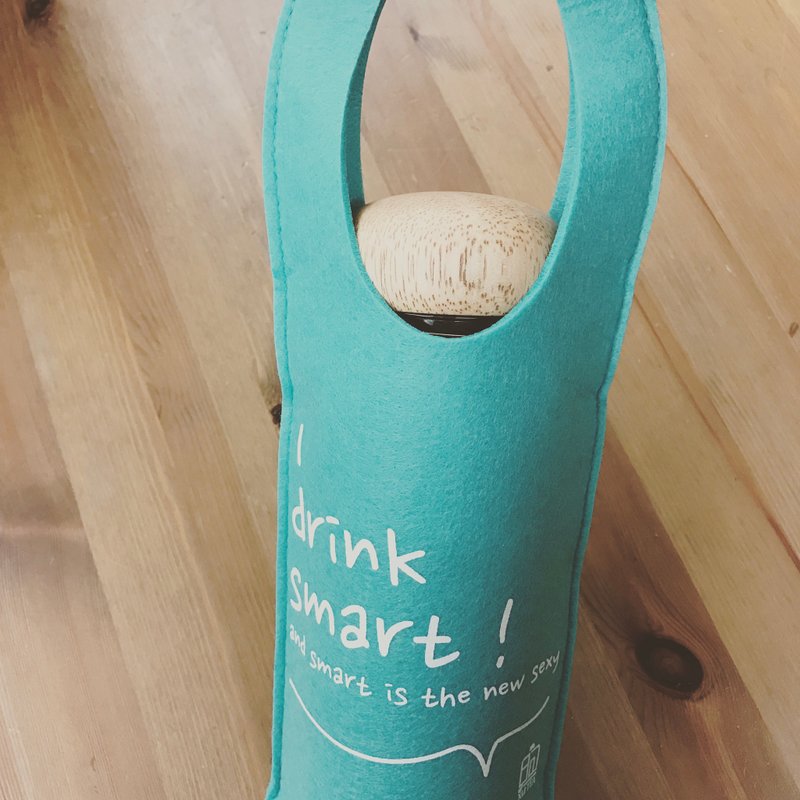 煦茶 XuTea - 质感毛毡随身提袋 - 馒头杯周边 - 湖水绿 - 随行杯提袋/水壶袋 - 羊毛 银色