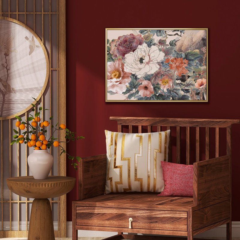 攒花簇锦 - 花卉挂画/新年花卉装饰挂画/花卉插画/客厅挂画 - 海报/装饰画/版画 - 棉．麻 粉红色