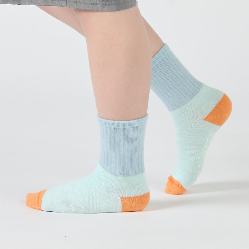 来堆积木  中筒童袜 - 浅蓝(4y-9y) - 袜子 - 棉．麻 蓝色