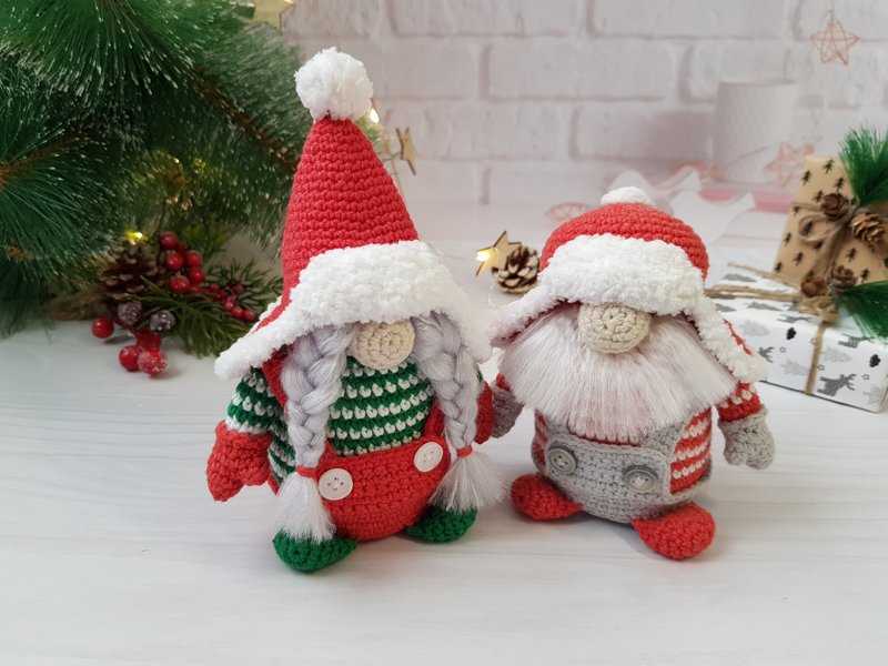 Christmas crochet gnome pattern PDF set - 2 gnomes, Santa gnome Pattern - 手工艺教程/工具书 - 其他材质 