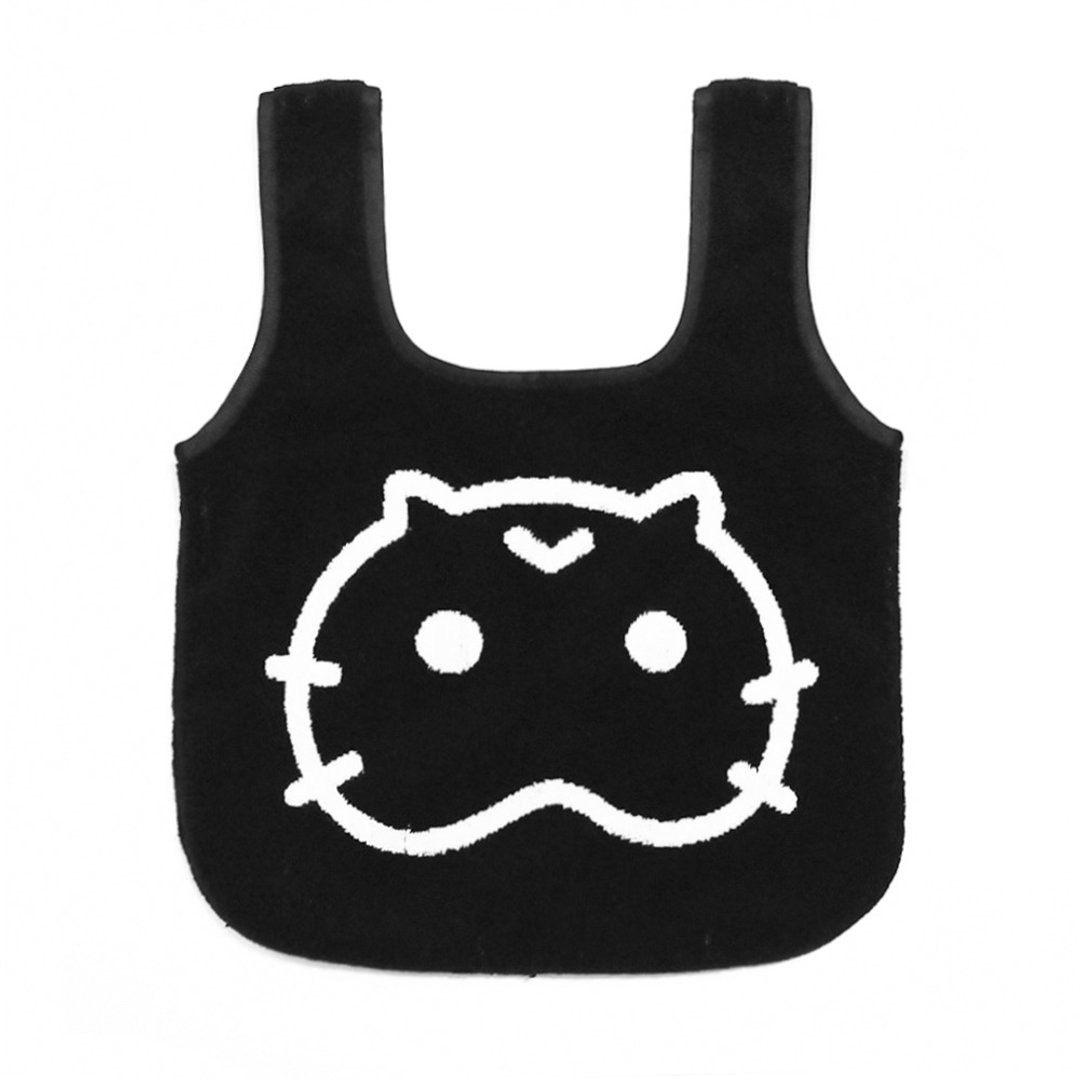 V仔(月巴氏)毛巾制Tote Bag - 手提包/手提袋 - 棉 黑色