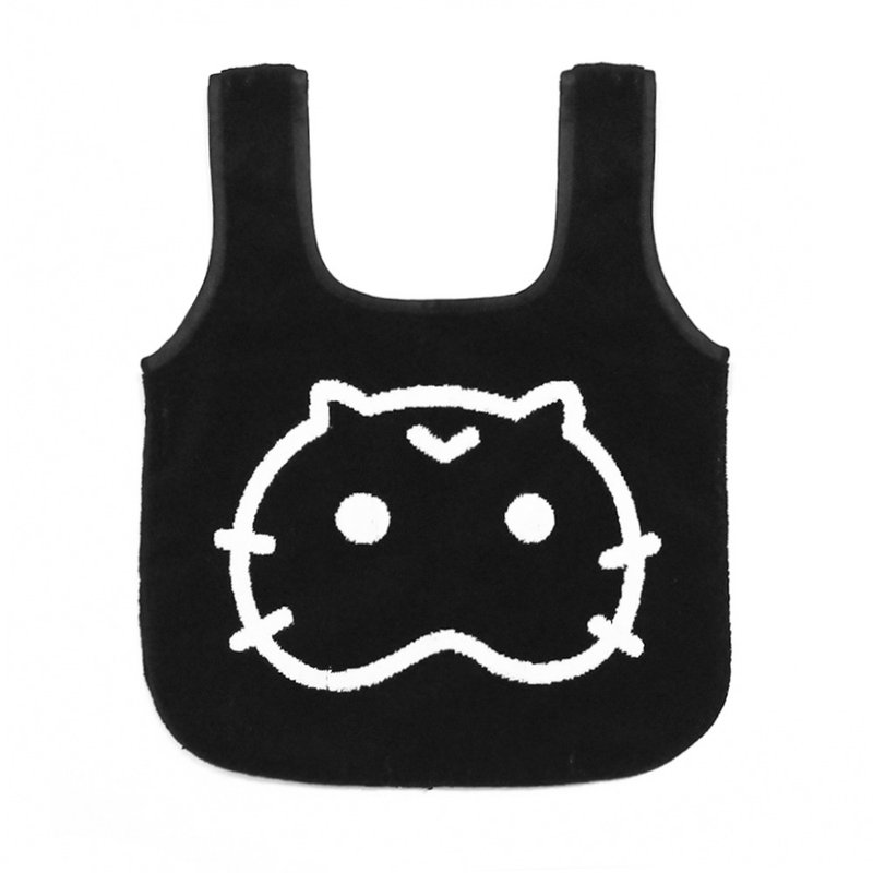 V仔(月巴氏)毛巾制Tote Bag - 手提包/手提袋 - 棉．麻 黑色