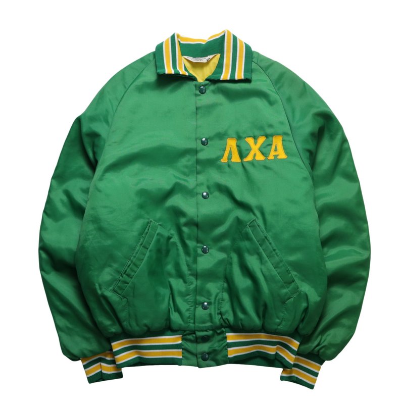 1980s UNION MADE 美国制 绿色防风棒球外套 - 男装外套 - 尼龙 绿色