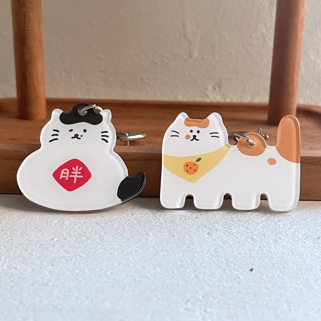 猫猫吊饰 - 2款 - 吊饰 - 压克力 白色