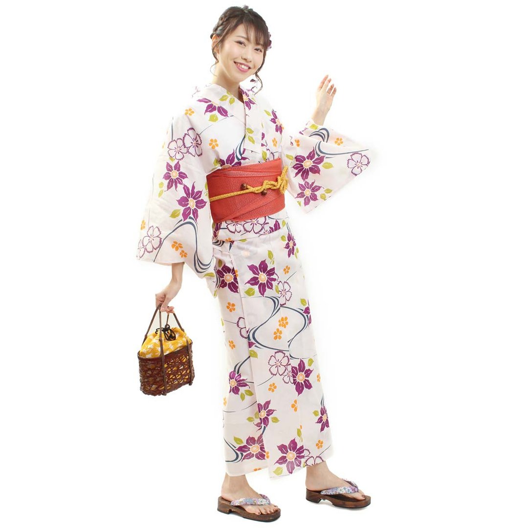 日本 和服 女性 浴衣 腰封 2件组 F Size x86-25b yukata - 其他 - 棉 白色