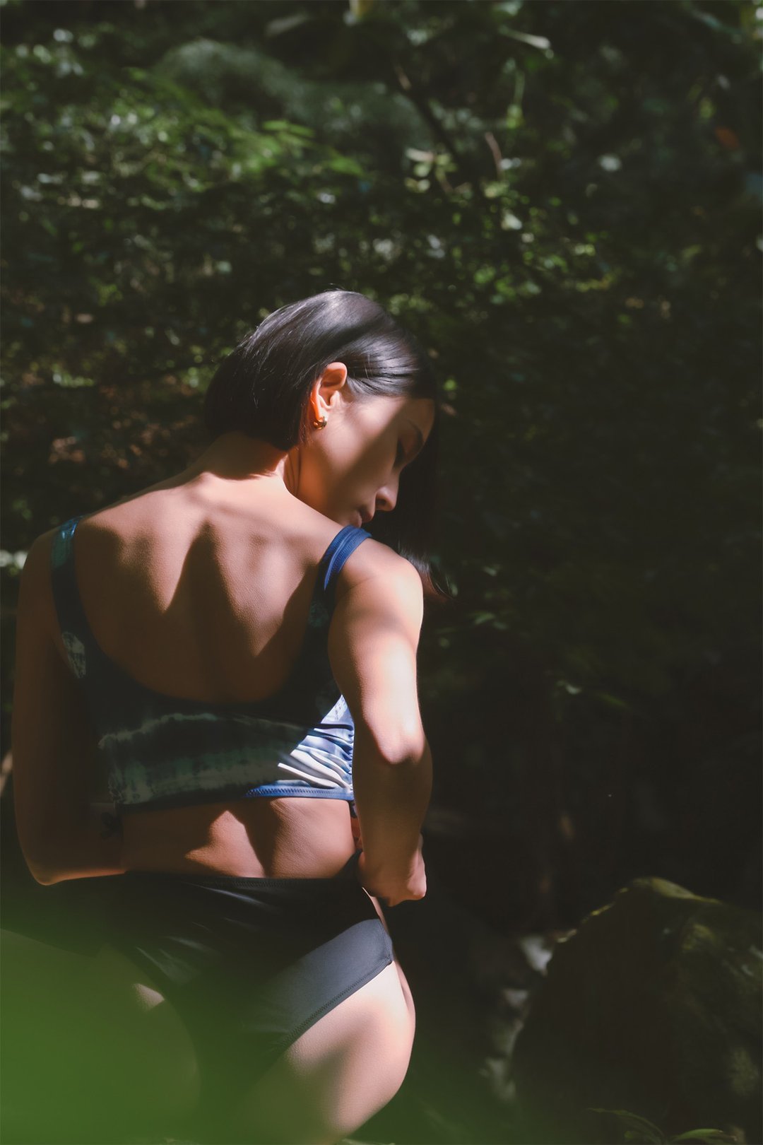 Haolang 蓝染挖背比基尼/限定款 - 女装泳衣/比基尼 - 聚酯纤维 