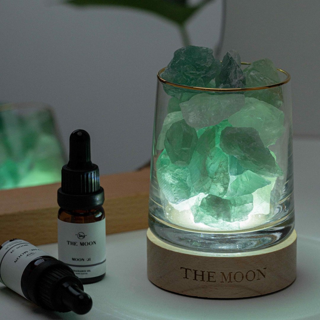 *新礼盒包装*THE MOON 绿萤石扩香灯 // 专注X财富 - 香薰/精油/线香 - 水晶 绿色