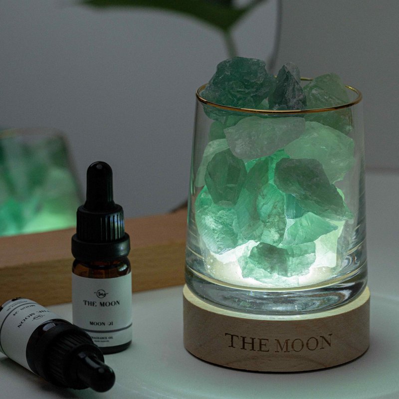 *新礼盒包装*THE MOON 绿萤石扩香灯 // 专注X财富 - 香薰/精油/线香 - 水晶 绿色