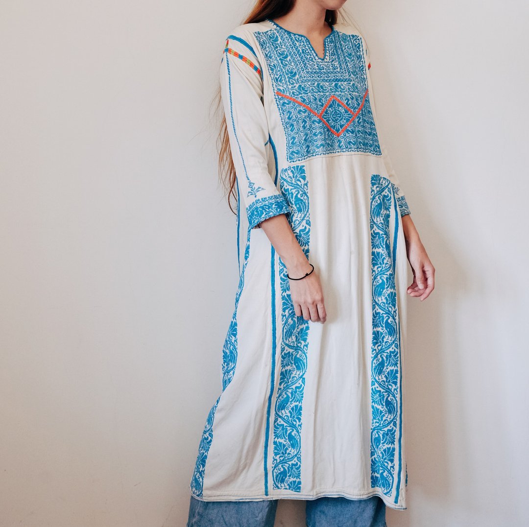 逸品 Very rare Palestine Antique dress巴勒斯坦古董长袍洋装 - 洋装/连衣裙 - 棉 
