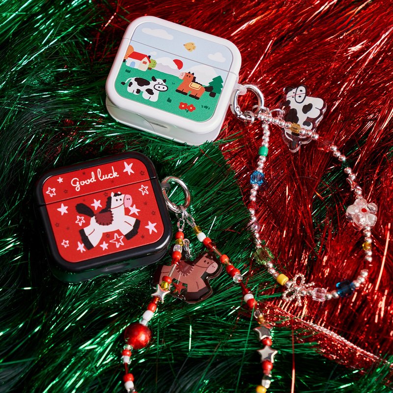 红色星星小马可爱农场耳机壳苹果AirPods3/4/pro/Pro2/Pro3保护套 - 耳机收纳 - 其他材质 