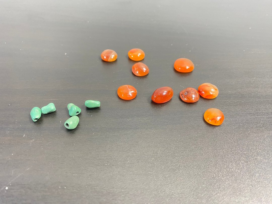 古董 100% 天然正品未经处理玛瑙24 件套橙色手工制作 Aqeeq - 手链/手环 - 宝石 