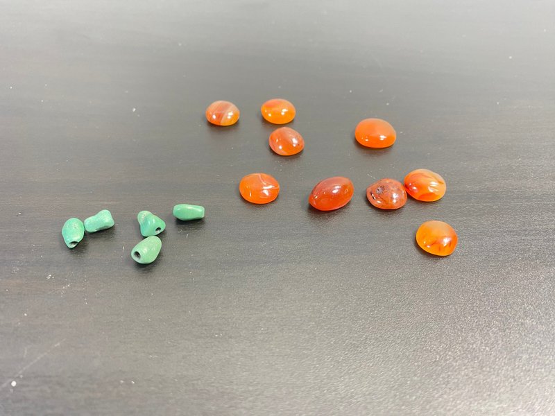 古董 100% 天然正品未经处理玛瑙24 件套橙色手工制作 Aqeeq - 手链/手环 - 宝石 