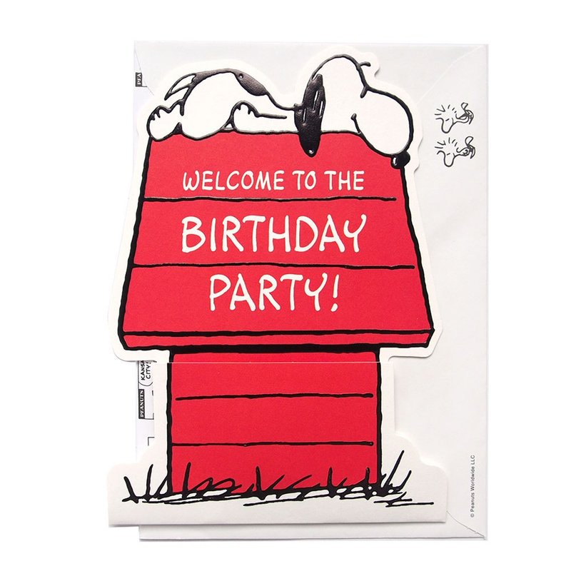 Snoopy趴在红屋上 日本立体卡【Hallmark-Peanuts生日贺卡】 - 卡片/明信片 - 纸 多色