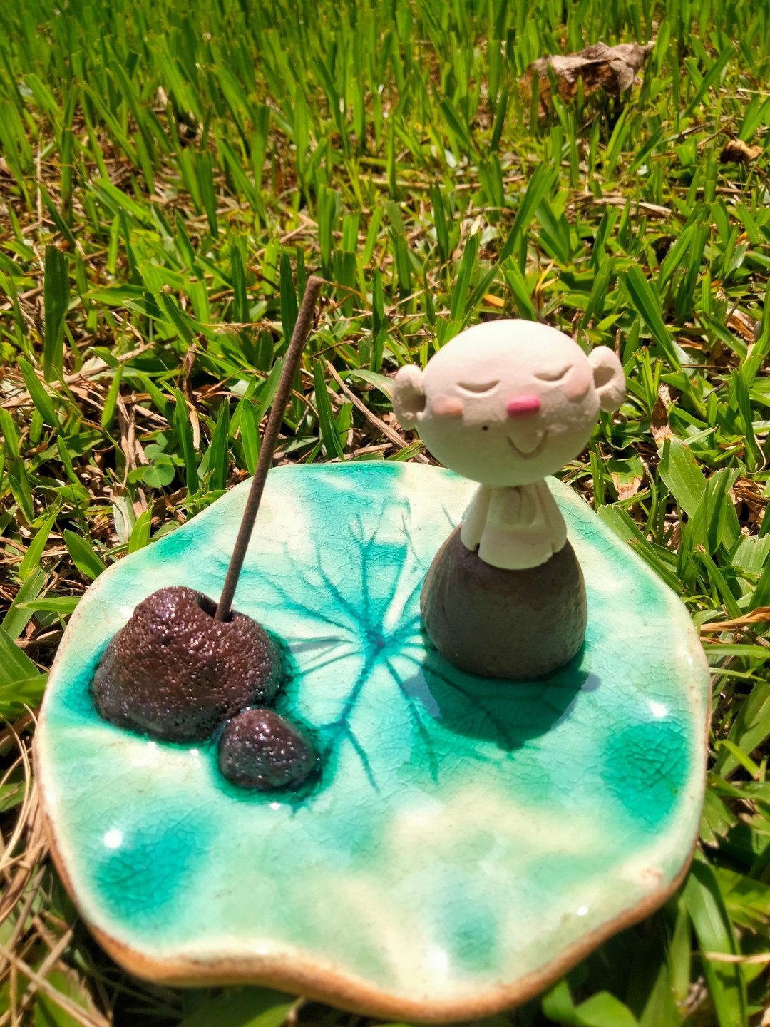 瀞时光小沙弥香插座 - 摆饰 - 陶 