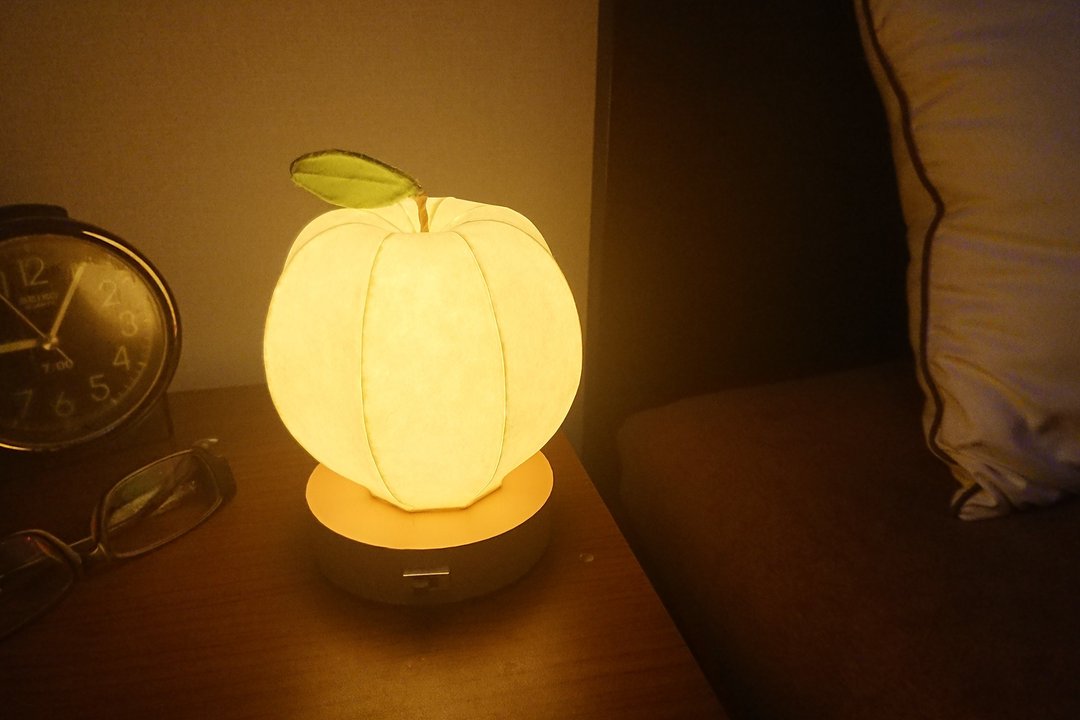 苹果型日式纸遮阳夜灯 - 灯具/灯饰 - 纸 白色