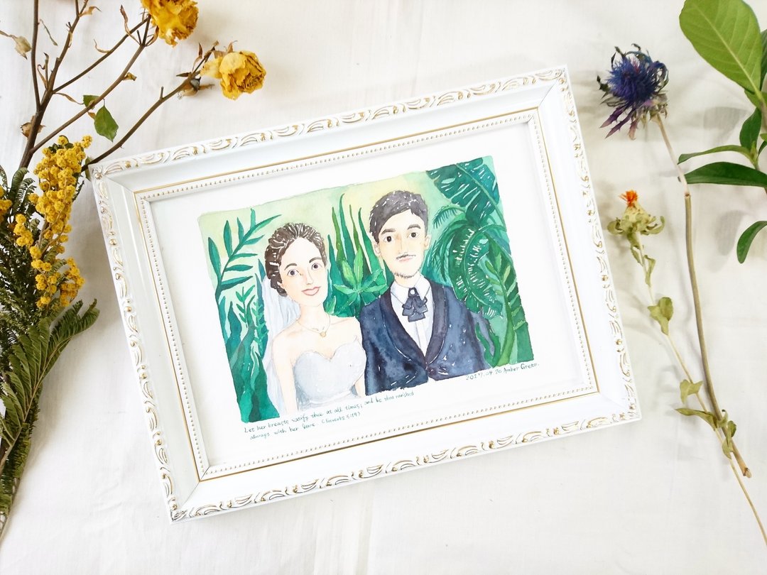 专属订单-✴情侣婚礼订制画✴ A5尺寸 - 订制画像 - 纸 多色