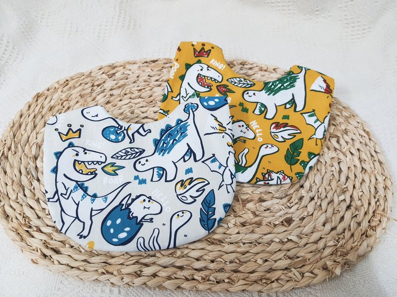涂鸦恐龙  饭团兜/宝宝围兜/口水巾 - 围嘴/口水巾 - 棉．麻 多色