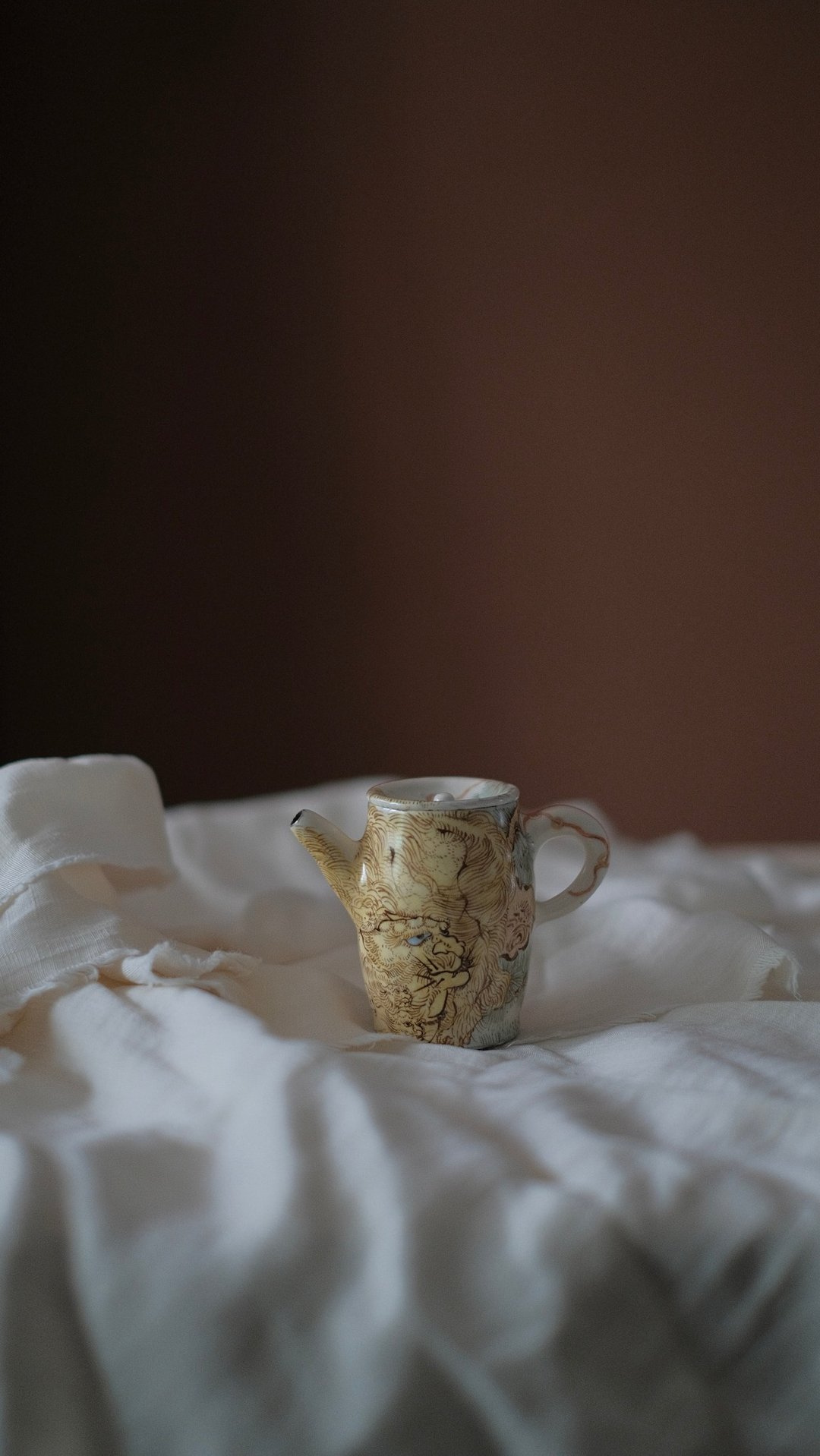 李大翙作品山君手绘化妆土茶壶 - 茶具/茶杯 - 瓷 白色