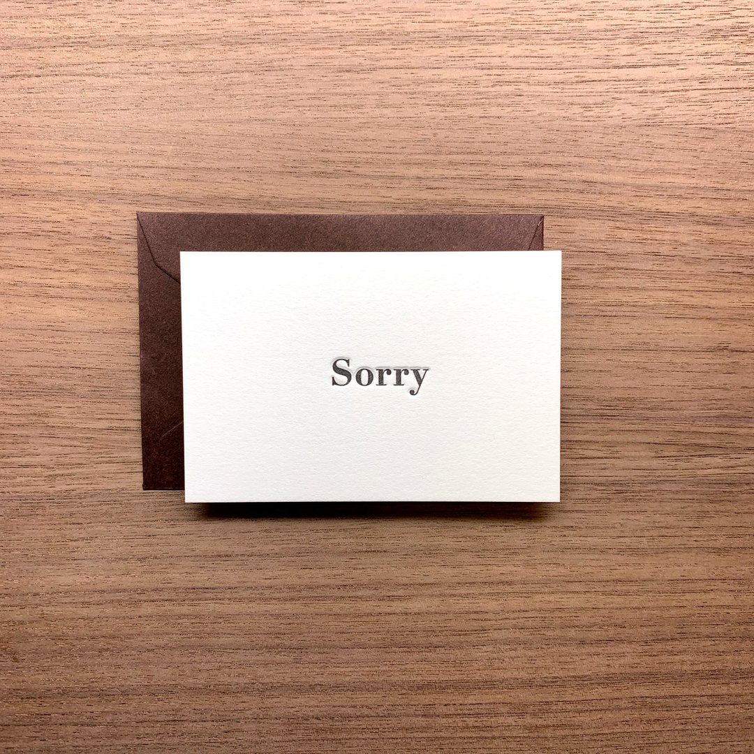 活版印刷问候小卡 Sorry - 卡片/明信片 - 纸 咖啡色