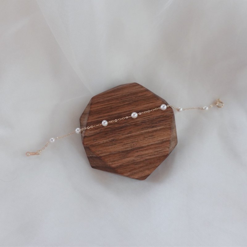 Starry Pearl 天然珍珠满天星手链 14K注金 - 手链/手环 - 珍珠 白色