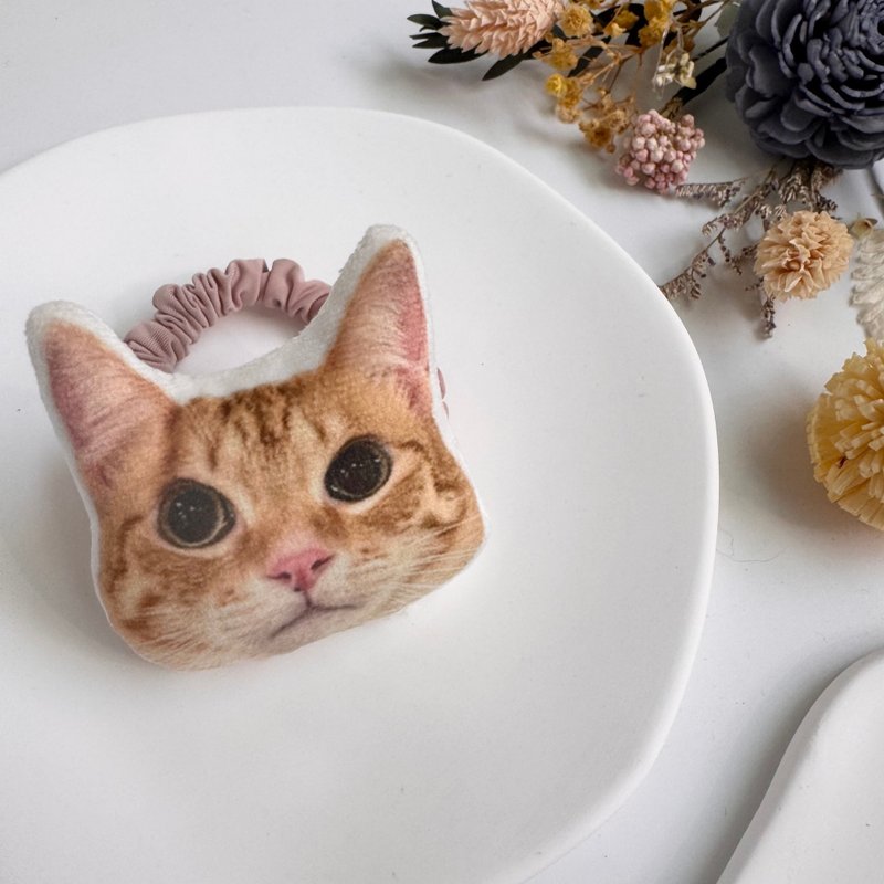 定制化 |  法兰绒 萌系大头款 绒毛发圈/发饰 - 发饰 - 聚酯纤维 白色