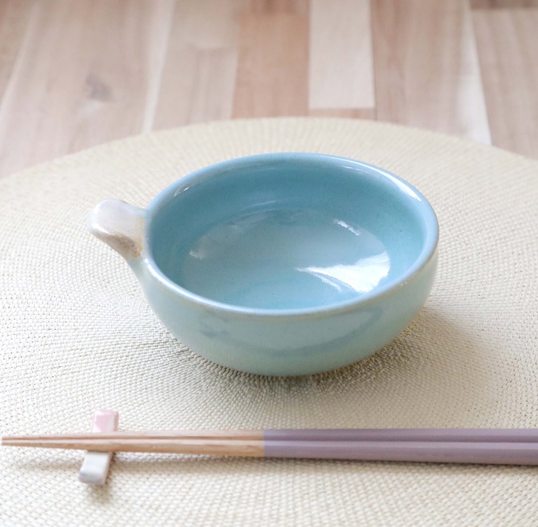 优惠价 / 静谧蓝吨足（万能小钵）饰白点缀 2 - 碗 - 陶 蓝色
