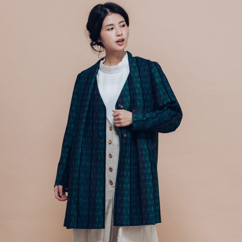 12小节蓝调造型领毛料大衣-低音爵士 - 女装休闲/机能外套 - 羊毛 