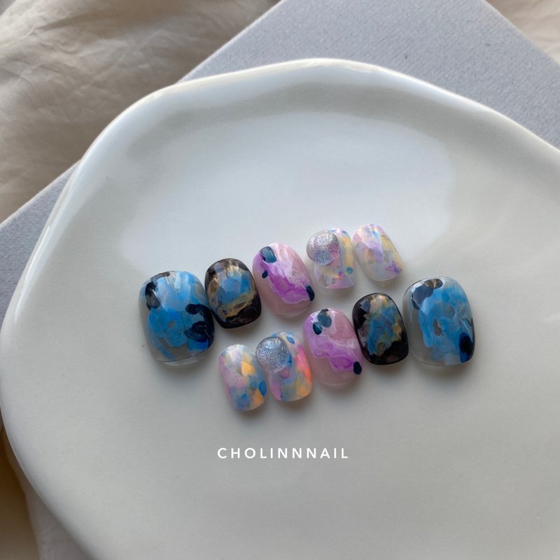 R13热带酣畅—定制化手作穿戴式美甲片 - 其他 - 其他材质 蓝色