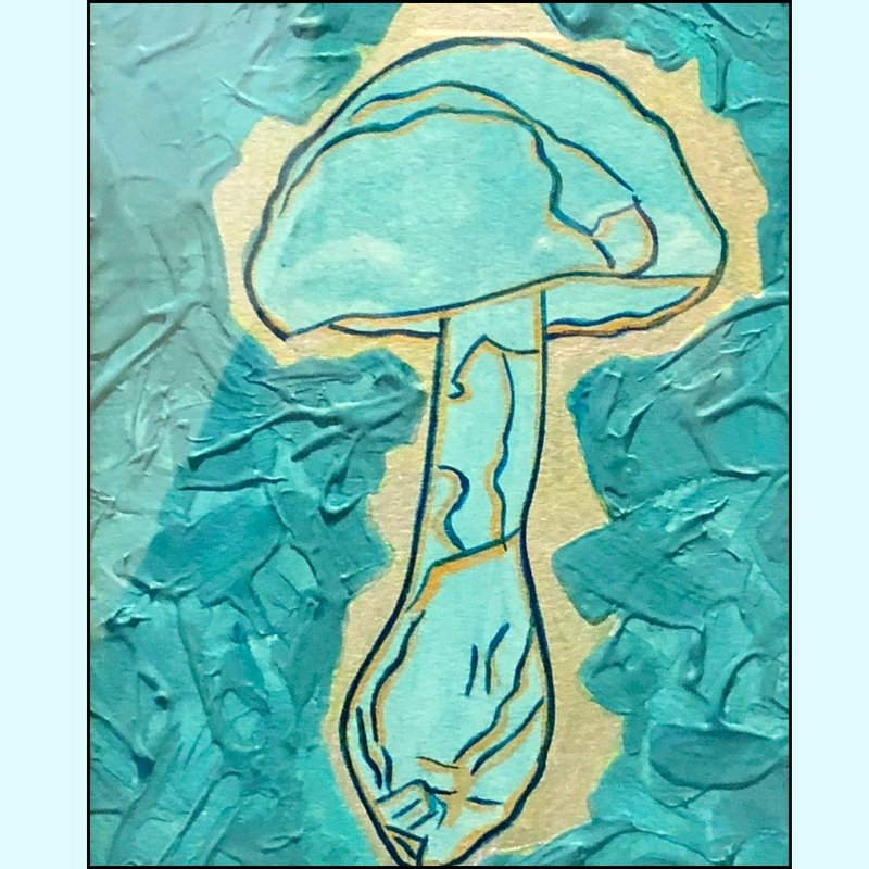【蘑菇和我系列】淡蘑菇蓝 - 海报/装饰画/版画 - 纸 蓝色