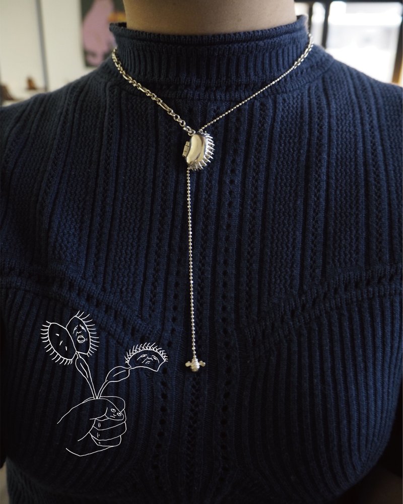 捕蝇草-纯银项链 - 项链 - 纯银 