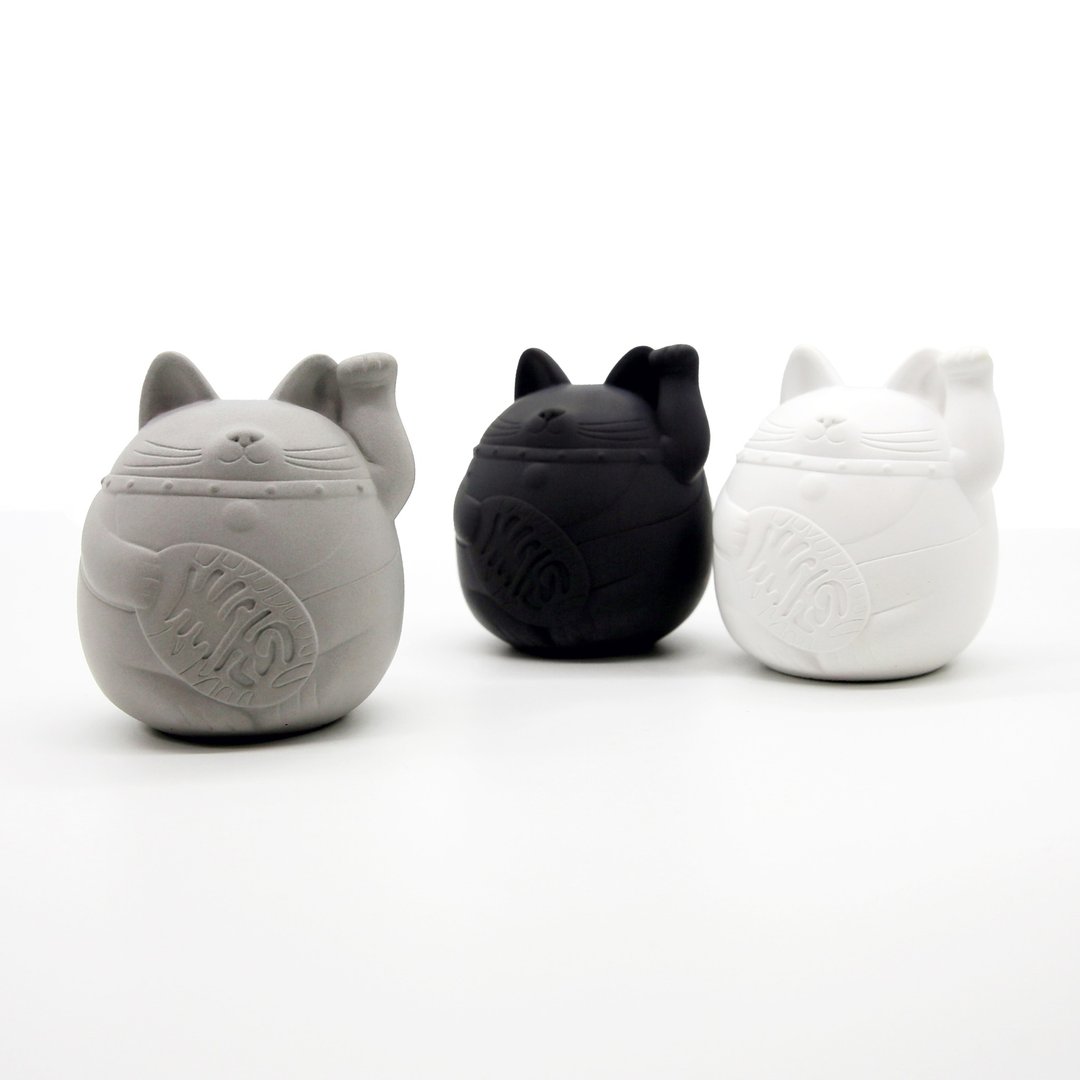 Maneki-neko I 招财猫扩香石 I 香氛 I 附5ml精油－马年开运小物 - 香薰/精油/线香 - 水泥 灰色