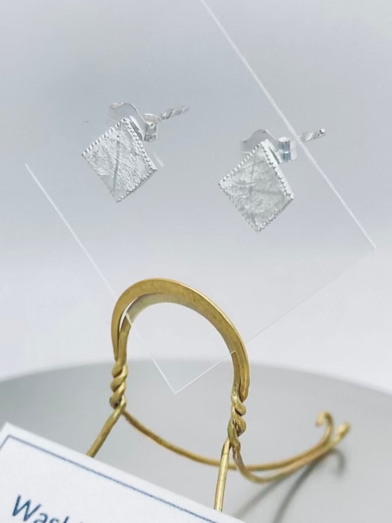 订制商品 和纸耳针2 - 耳环/耳夹 - 纯银 银色