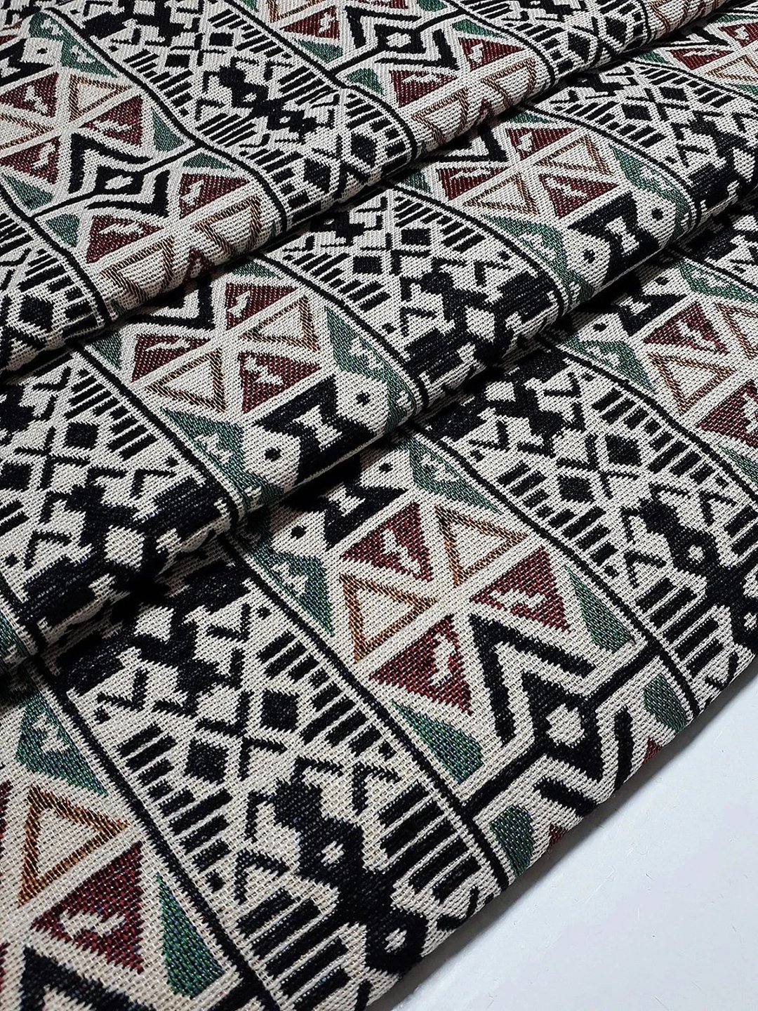 Multi-color Tribal Fabric Thai Woven Fabric Craft Supplies Textile 1/2 yard - 编织/刺绣/羊毛毡/裁缝 - 其他材质 多色